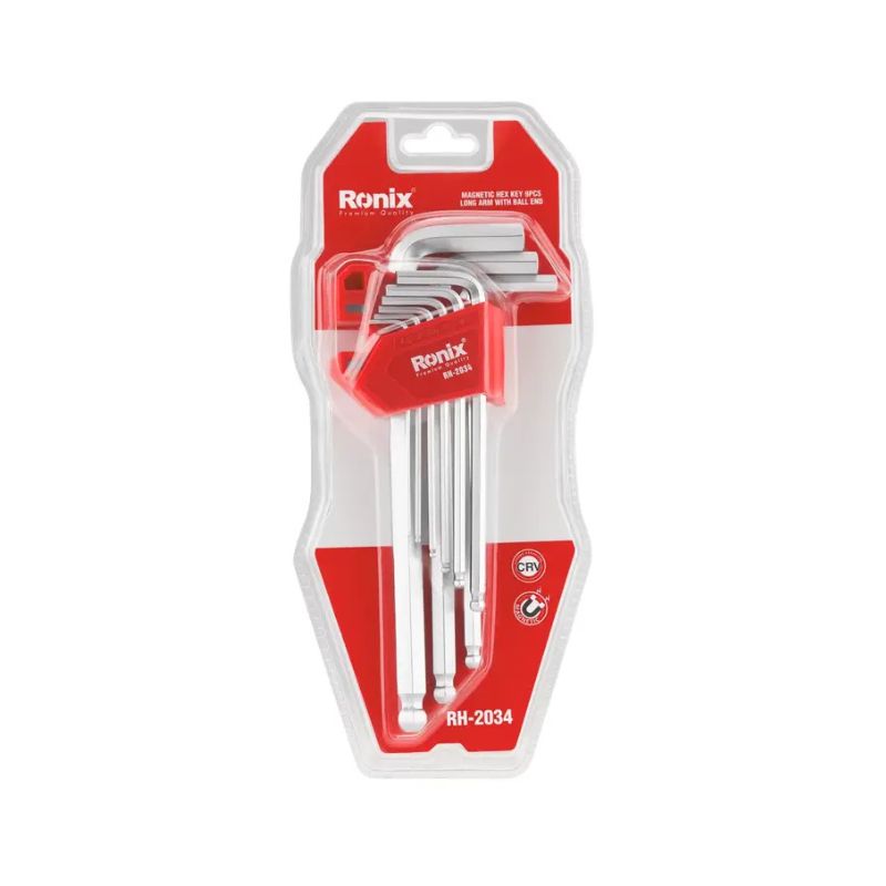 طقم ألنكيه عادة سداسي مدبب 9 قطع من Ronix موديل RH-2034