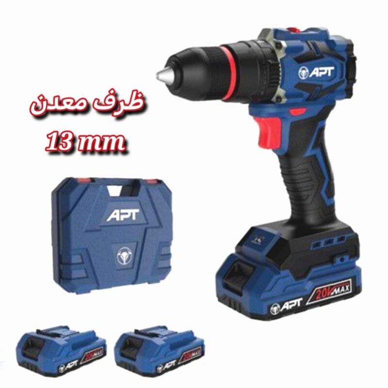 شنيور بطارية دقاق 20 فولت 50 نيوتن براشليس ظرف معدن 13مم 2بطارية×2أمبير وشاحن موديل DW1614045 من APT