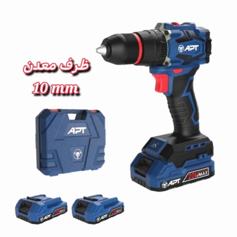 شنيور بطارية دقاق 20 فولت 50 نيوتن براشليس ظرف معدن 10مم 2بطارية×2أمبير وشاحن موديل DW1611045 من APT