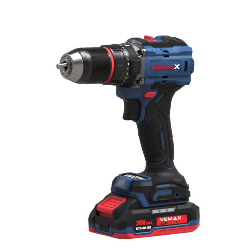 شنيور بطارية 20 فولت 70 نيوتن براشليس دقاق ظرف معدن 13مم 2بطارية×2أمبير موديل VX021 من فيماكس VE`MAX